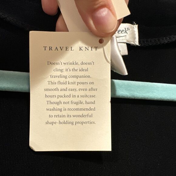 NWT Coldwater Creek Cardigan Travel Knit Embellished Open Front Women sz L Black - Picture 4 of 9